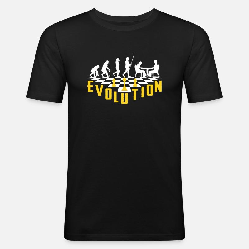 L'évolution Des Échecs - T-shirt près du corps Homme - noir