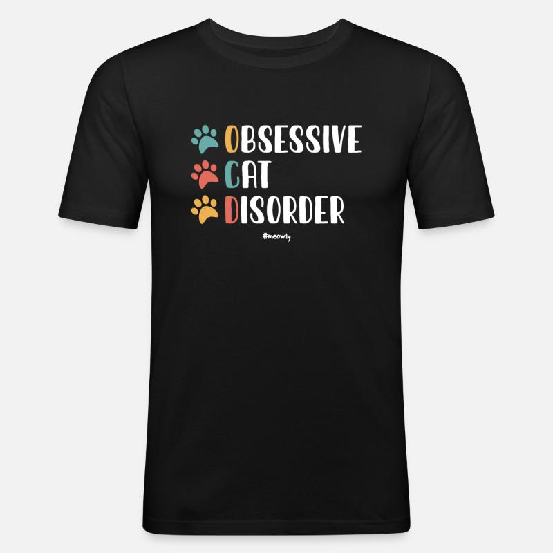 Trouble Obsessionnel Du Chat - T-shirt près du corps Homme - noir