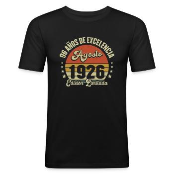 Birthday Vintage Gift Idea August Humor 96 - Men's Slim Fit T-Shirt - black - Front - Nik (191cm)