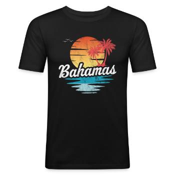 Bahamas - Men's Slim Fit T-Shirt - black - Front - Nik (191cm)