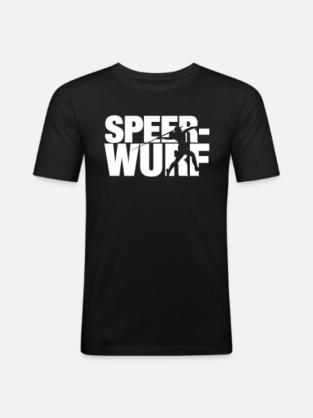 Speerwerfen Speerwurf Speerwerfer Speer Geschenk - Männer Slim Fit T-Shirt - Schwarz