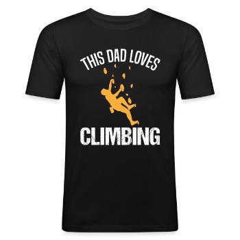 Grimpeur Papa disant cadeau de mur d’escalade - T-shirt près du corps Homme - noir - Devant - Nik (191cm)