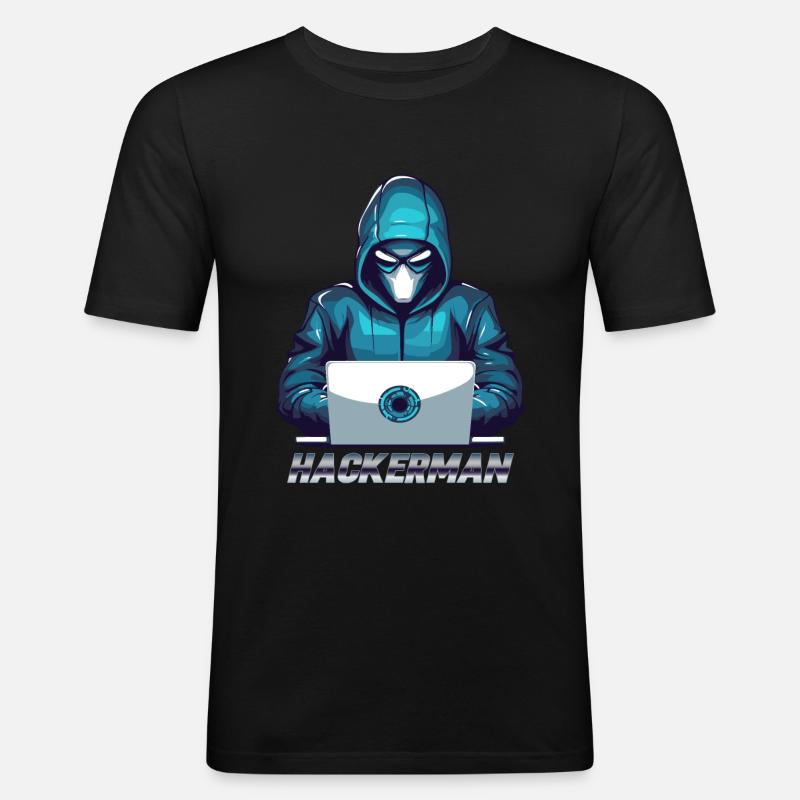 hacker meme cybersécurité piratage hackman - T-shirt près du corps Homme - noir