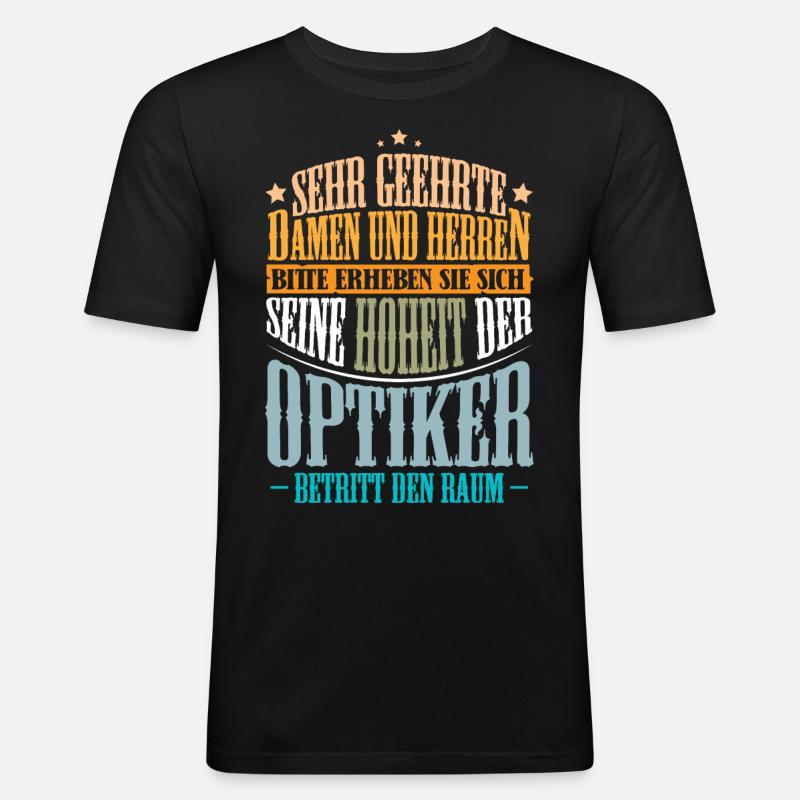 Optiker Augenoptiker - Männer Slim Fit T-Shirt - Schwarz