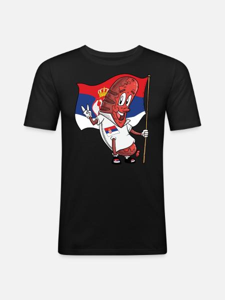 Serbian Pork Bratwurst - Men's Slim Fit T-Shirt - black