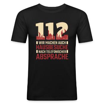 Lustiger Feuerwehr Spruch Feuerwehrmann Geschenk - Männer Slim Fit T-Shirt - Schwarz - Vorne - Nik (191cm)