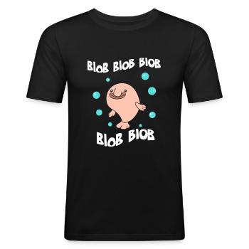 Lustiger Klecksfisch Vervollkommnen Sie für Fisch-Liebhaber-Klecksklecks - Männer Slim Fit T-Shirt - Schwarz - Vorne - Nik (191cm)