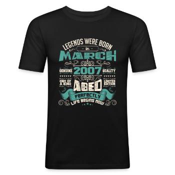 March 2007 | birthday gift - T-shirt près du corps Homme - noir - Devant - Nik (191cm)