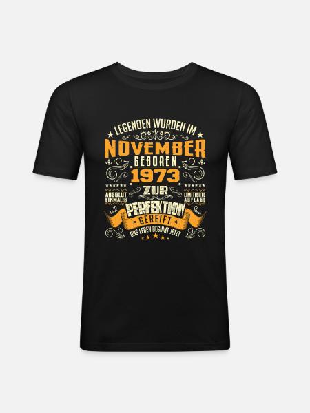 Im November 1973 geboren - T-shirt près du corps Homme - noir