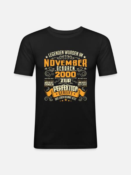 Im November 2000 geboren - T-shirt près du corps Homme - noir