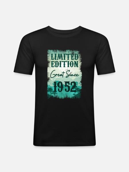 Einzigartig seit 1952 - Männer Slim Fit T-Shirt - Schwarz