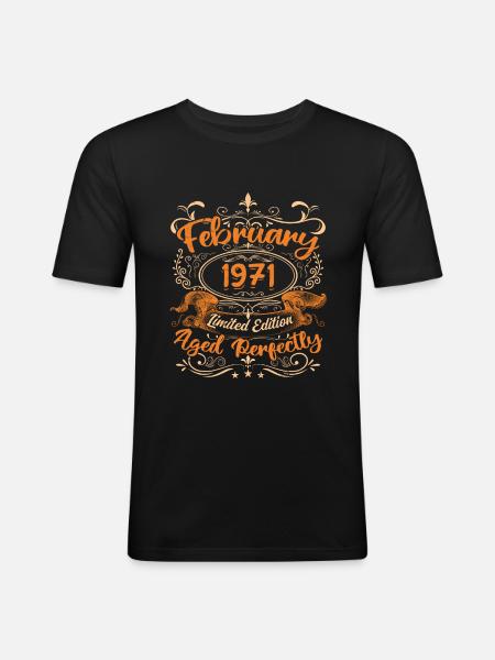 February 1971 | Aged Perfectly - Men's Slim Fit T-Shirt - black