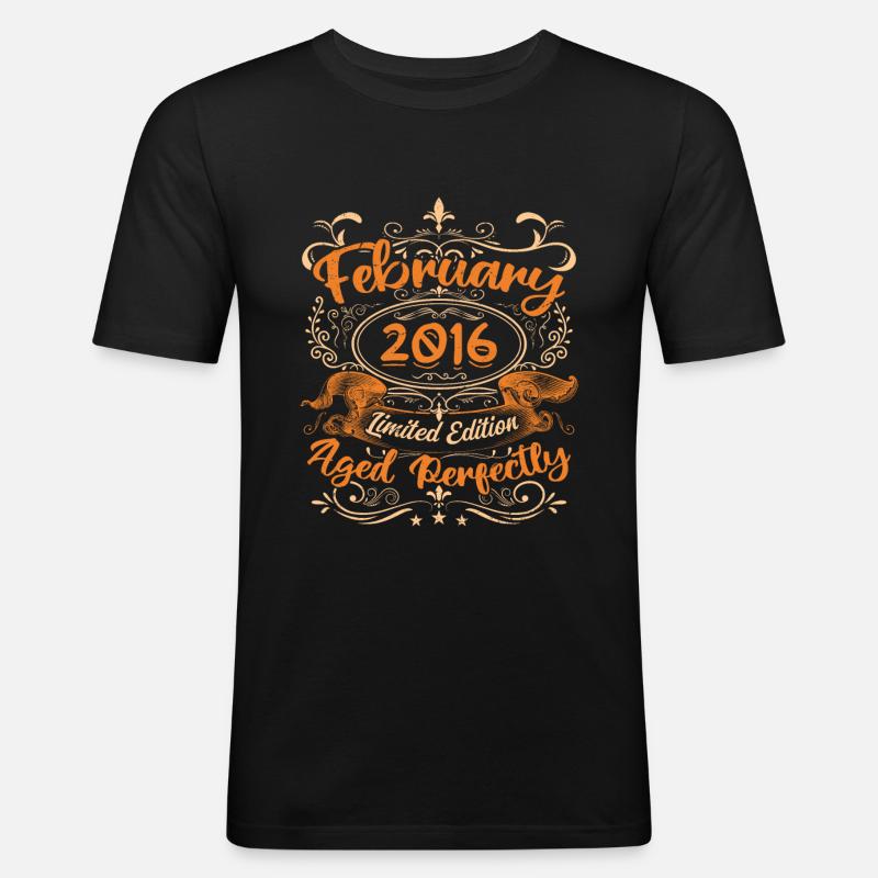 Februar 2016 | Perfekt gealtert - Männer Slim Fit T-Shirt - Schwarz