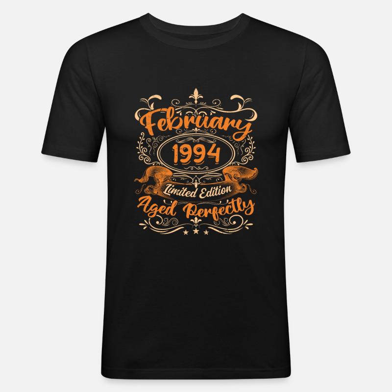 Februar 1994 | Perfekt gealtert - Männer Slim Fit T-Shirt - Schwarz