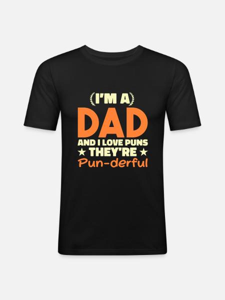 Papa Pun - Men's Slim Fit T-Shirt - black