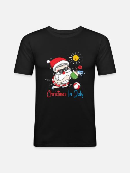 Xmas Christmas In July - Men's Slim Fit T-Shirt - black