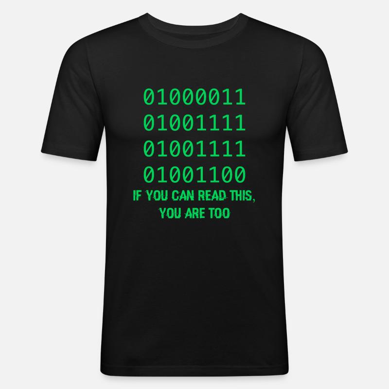 Geschenk für Computer-Binärcode-Entwickler - Männer Slim Fit T-Shirt - Schwarz
