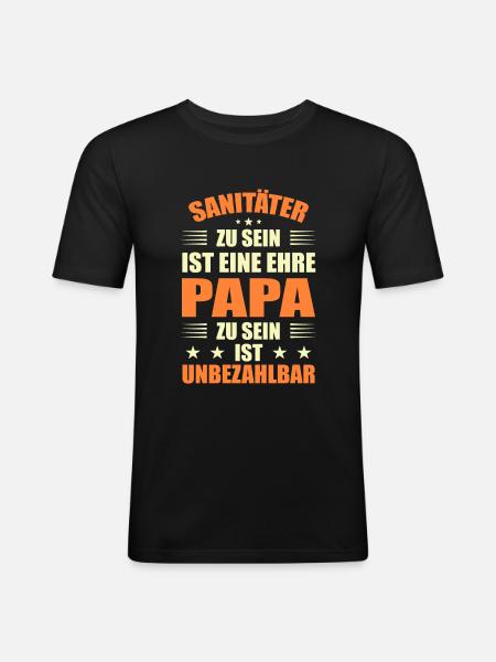 Sanitäter Rettungsdienst - Männer Slim Fit T-Shirt - Schwarz