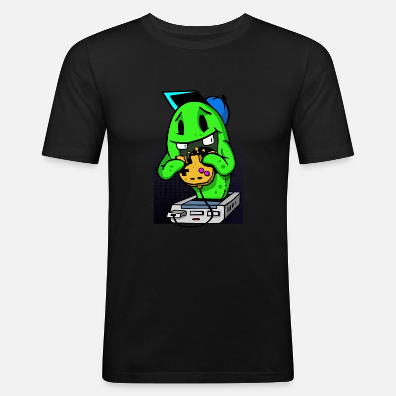 Gaming Gamer Comic Controller - Männer Slim Fit T-Shirt - Schwarz