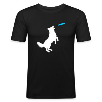 Dog collie training - Men's Slim Fit T-Shirt - black - Front - Nik (191cm)