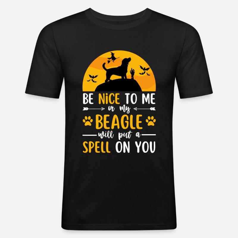 Beagle Halloween Kostüm Hund - Männer Slim Fit T-Shirt - Schwarz