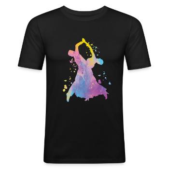 Valse viennoise Danses de salon - T-shirt près du corps Homme - noir - Devant - Nik (191cm)