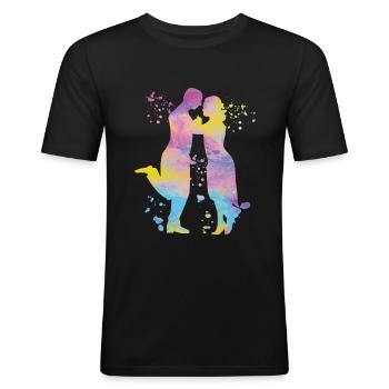 Argentine Tango Dancing Milonga Vals - Men's Slim Fit T-Shirt - black - Front - Nik (191cm)