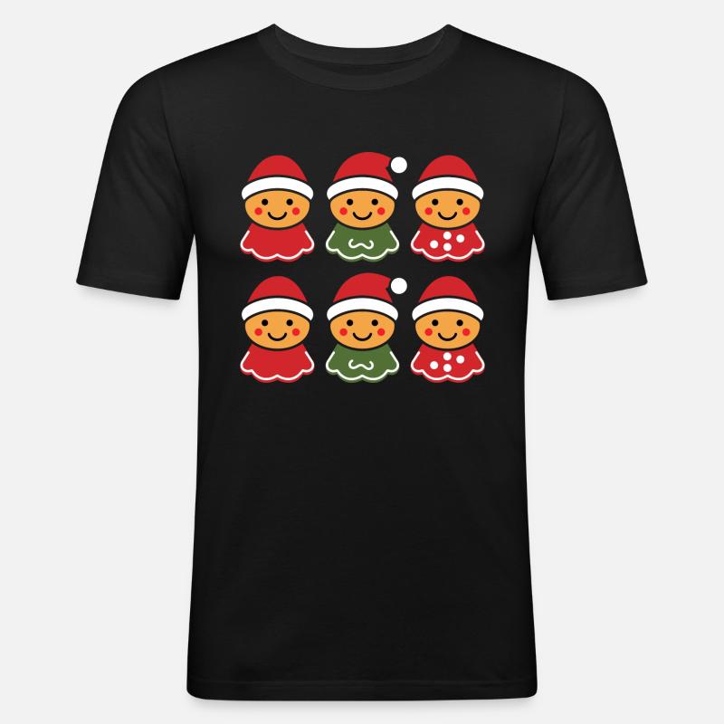 Lebkuchenmann - Männer Slim Fit T-Shirt - Schwarz