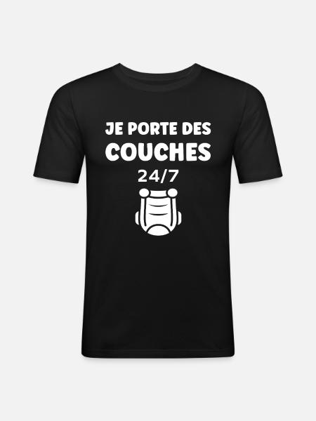 Couches - T-shirt près du corps Homme - noir