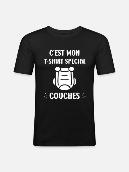 Couches - T-shirt près du corps Homme - noir