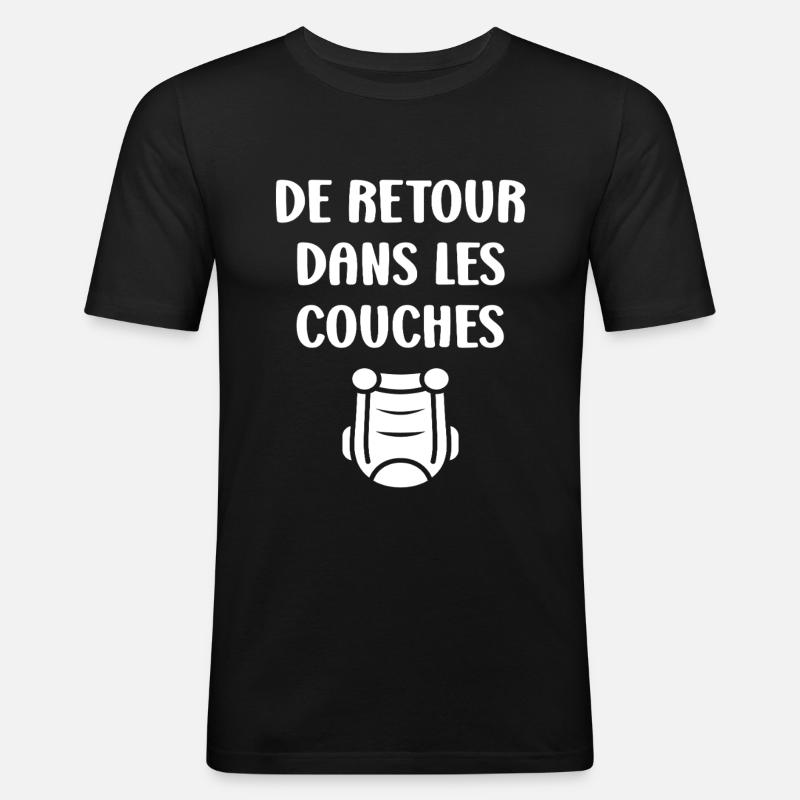 Couches - T-shirt près du corps Homme - noir