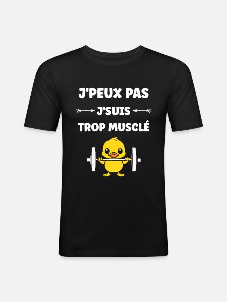 Animaux Humour musculation - T-shirt près du corps Homme - noir