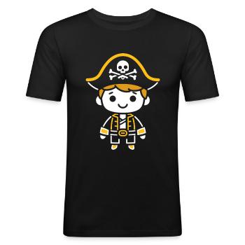 pirate - Men's Slim Fit T-Shirt - black - Front - Nik (191cm)