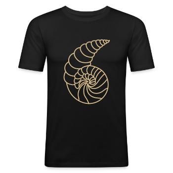 shell - Men's Slim Fit T-Shirt - black - Front - Nik (191cm)