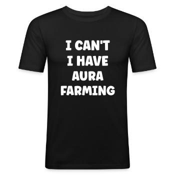 Aura farming - Men's Slim Fit T-Shirt - black - Front - Nik (191cm)
