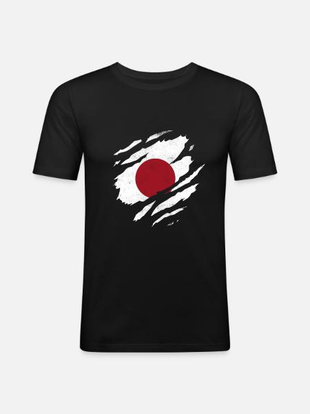 MBA FlagTorn japan - Männer Slim Fit T-Shirt - Schwarz