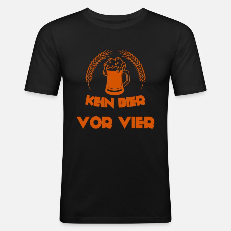 Kein Bier vor Vier - Männer Slim Fit T-Shirt - Schwarz