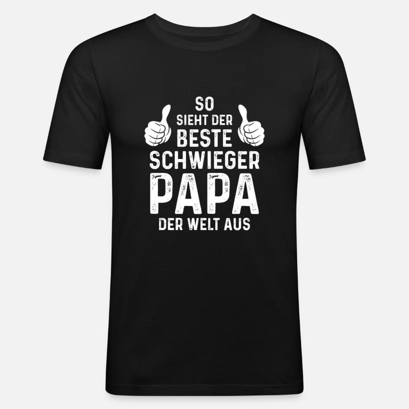 Bester Schwiegervater Schwiegerpapa Vate - Männer Slim Fit T-Shirt - Schwarz