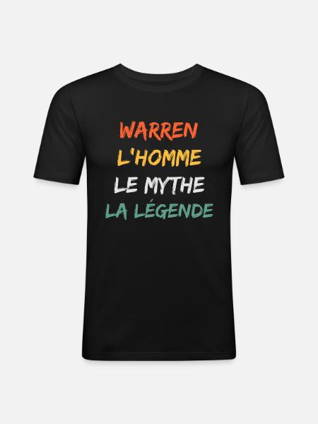 warren - T-shirt près du corps Homme - noir