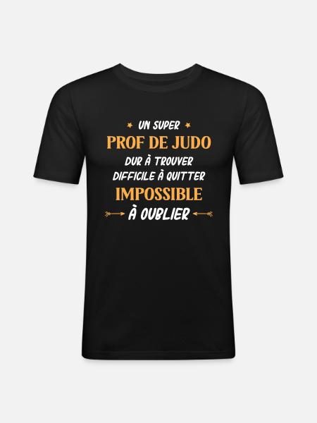 Super prof de judo - T-shirt près du corps Homme - noir