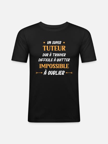 Super tuteur - T-shirt près du corps Homme - noir