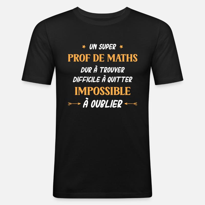Super prof de maths - T-shirt près du corps Homme - noir