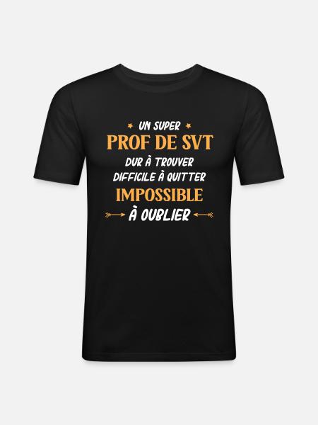 prof de svt - T-shirt près du corps Homme - noir