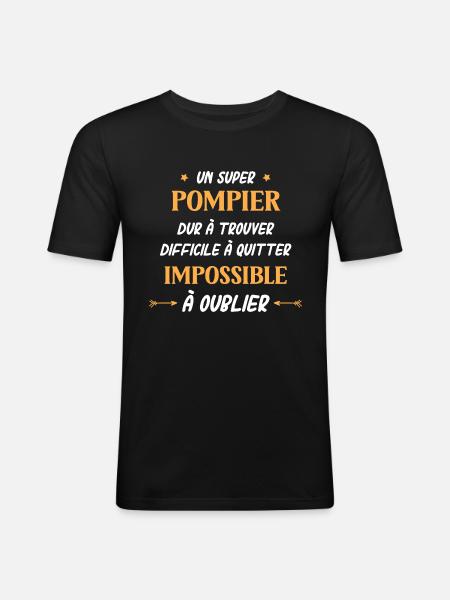 pompier - T-shirt près du corps Homme - noir