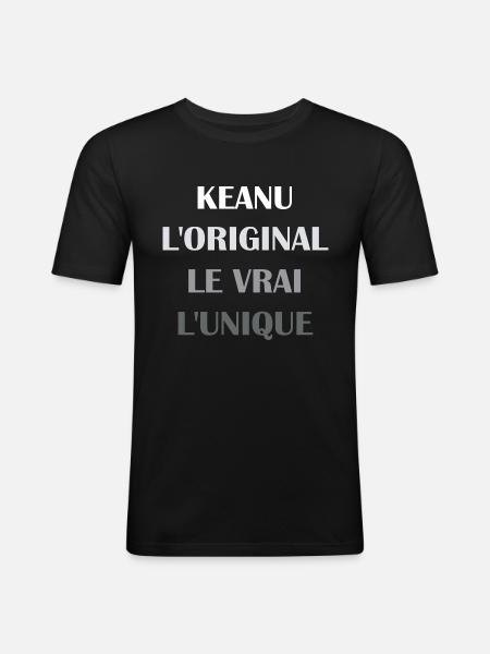 Keanu - T-shirt près du corps Homme - noir