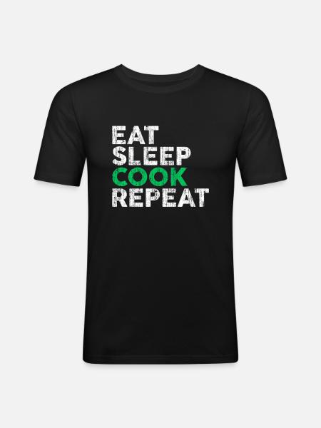 Koch kochen - Männer Slim Fit T-Shirt - Schwarz