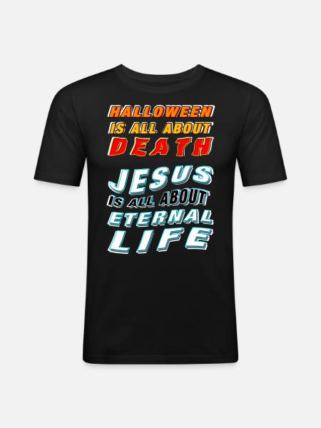 Jesus is about Life - Men's Slim Fit T-Shirt - black