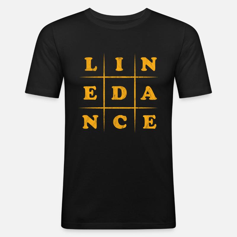 Line Dance - Linedance - Männer Slim Fit T-Shirt - Schwarz