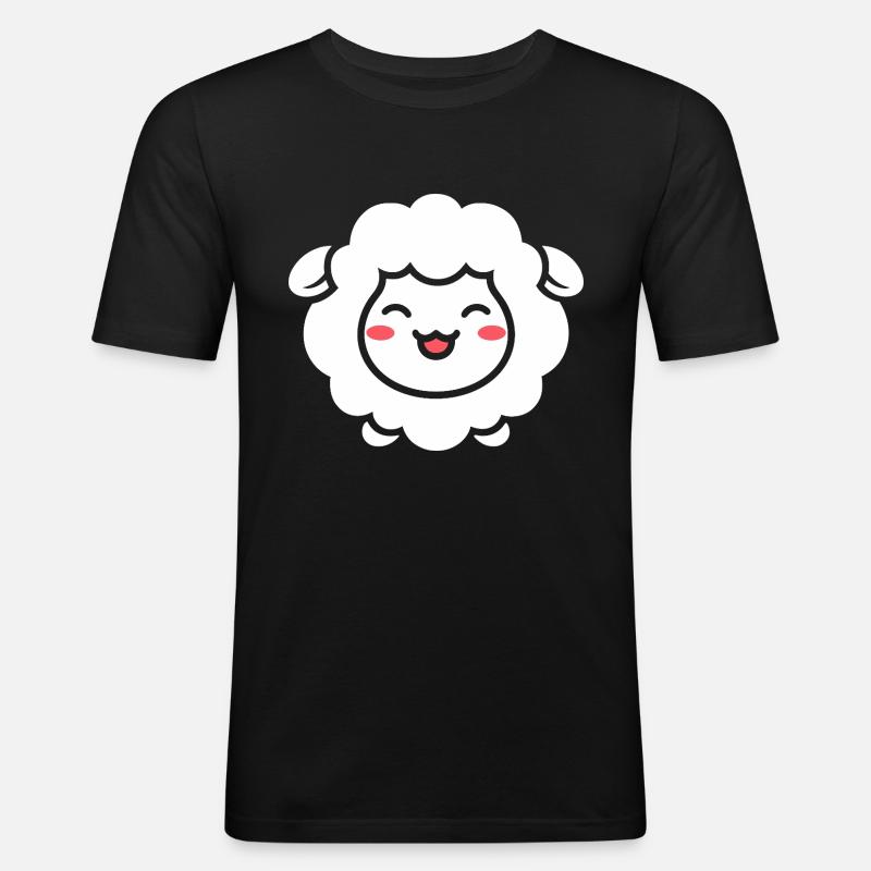 Schaf - Männer Slim Fit T-Shirt - Schwarz