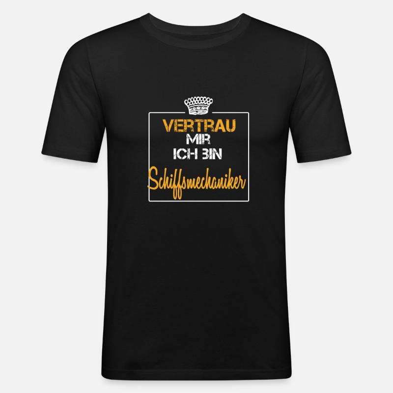 Schiffsmechaniker - Männer Slim Fit T-Shirt - Schwarz